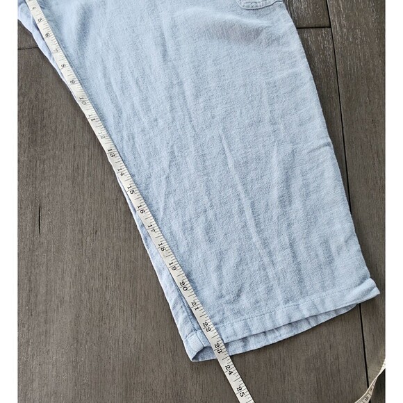 Susan Graver Pure Linen Utility Cargo Crop Pant Faded Chambray Size S Pull On - Picture 10 of 10